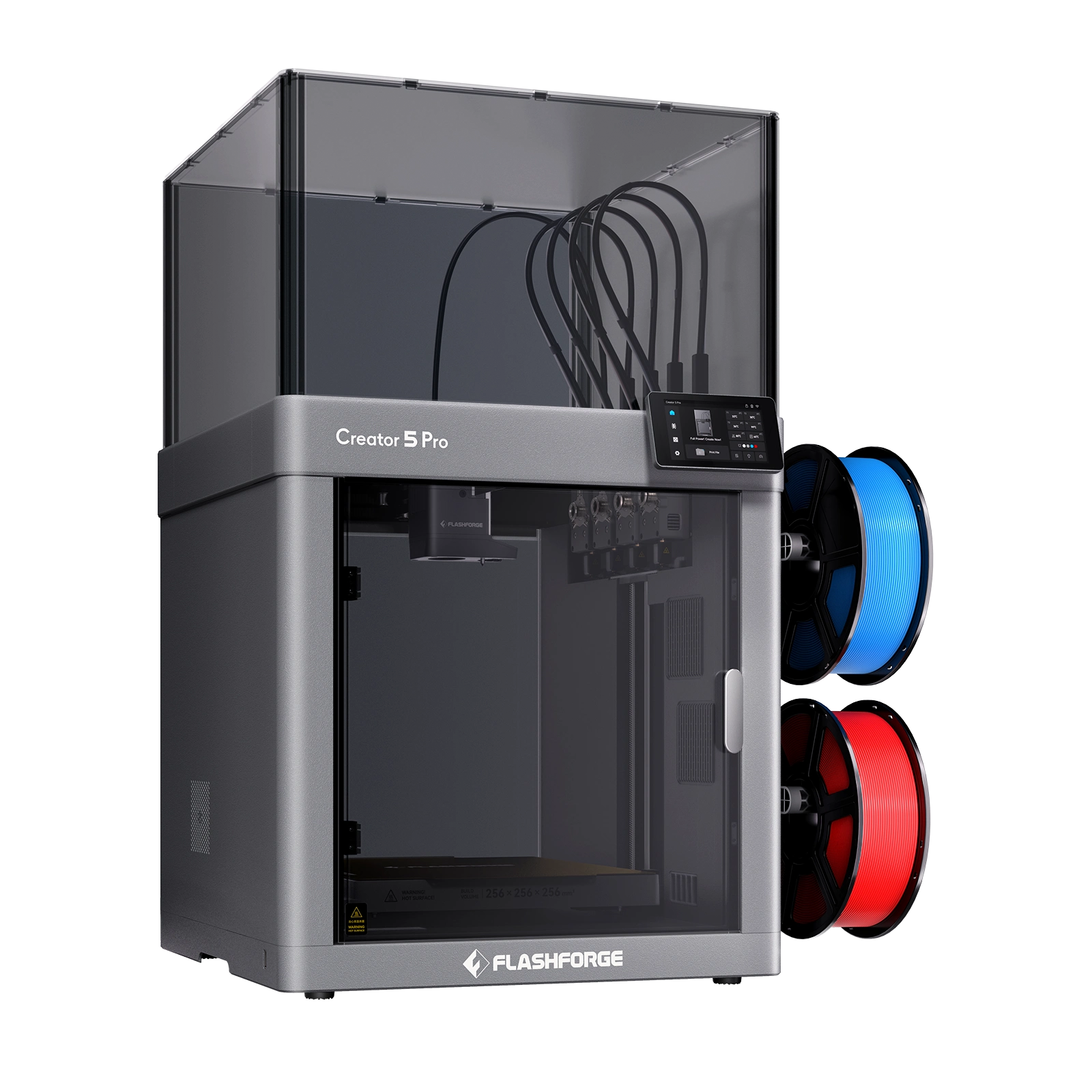 Flashforge Creator 5 Pro 4-Toolheads Enclosed Multi-Color 3D Printer | 500% Faster, Zero Purge Waste