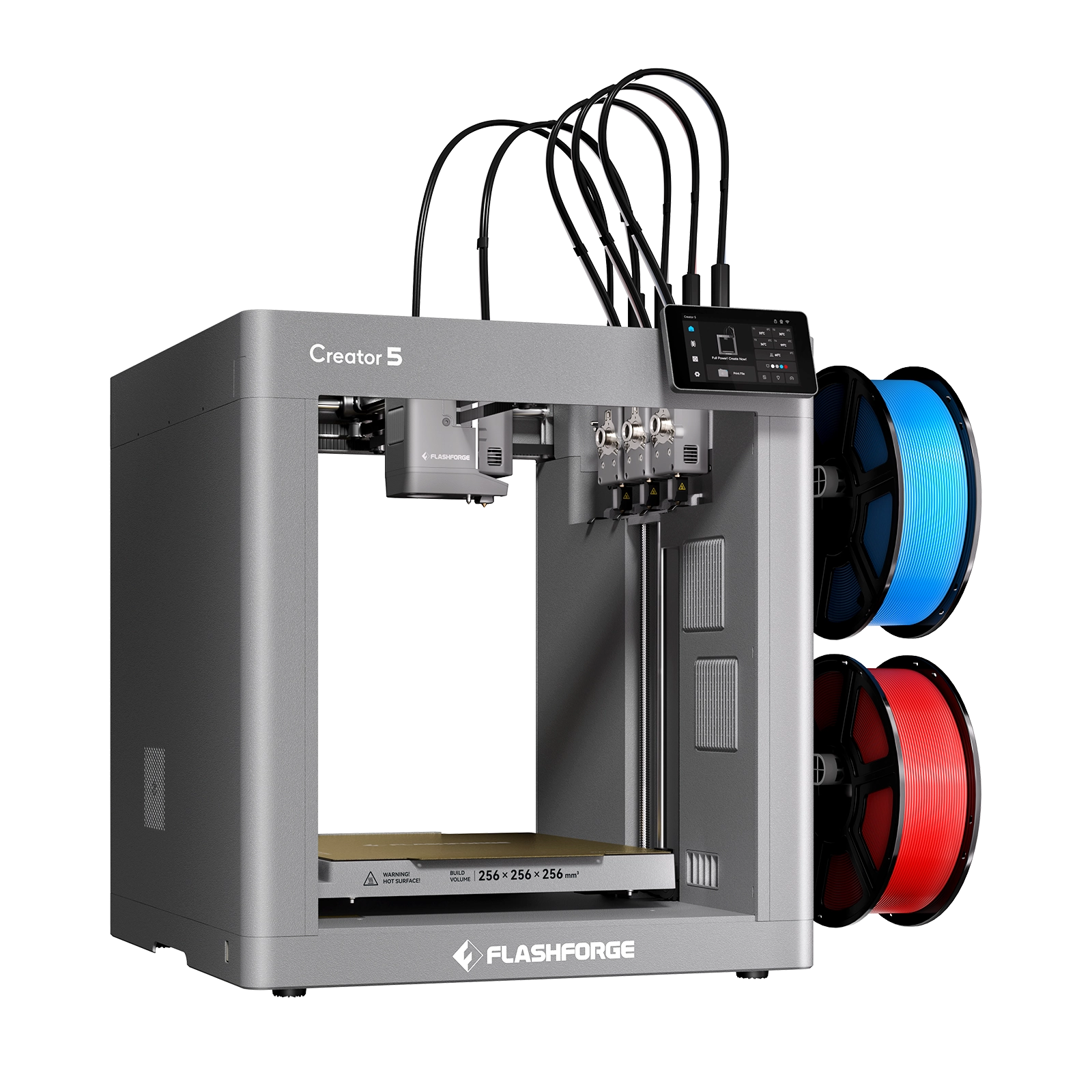 Flashforge Creator 5 4-Toolheads Multi-Color 3D Printer | 500% Faster, Zero Purge Waste