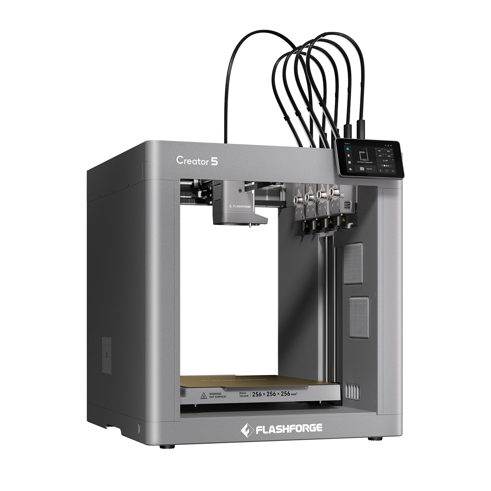 Flashforge Creator 5 4-Toolheads Multi-Color 3D Printer | 500% Faster, Zero Purge Waste