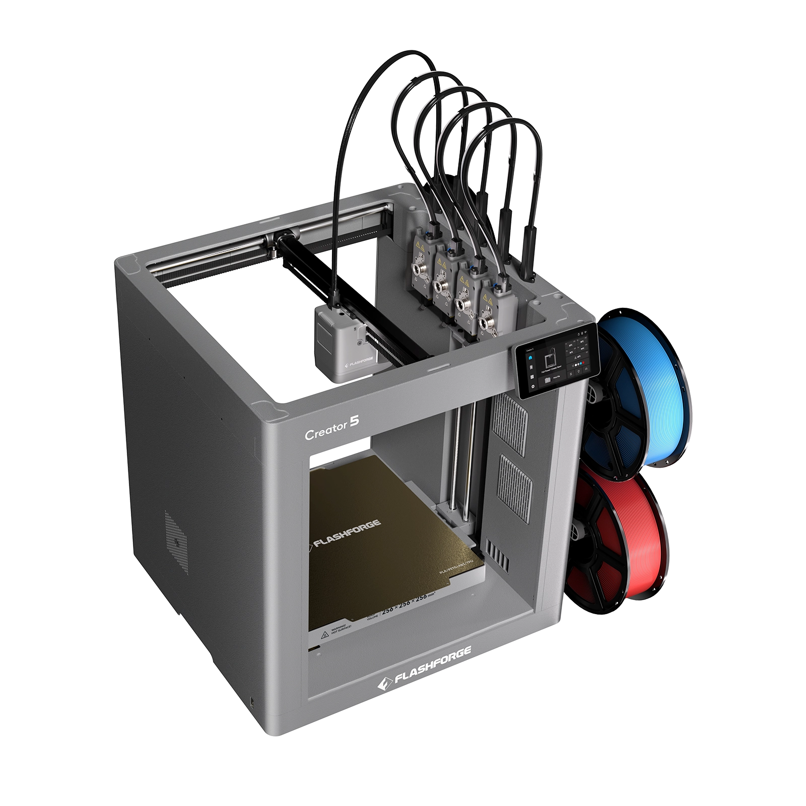 Flashforge Creator 5 4-Toolheads Multi-Color 3D Printer | 500% Faster, Zero Purge Waste