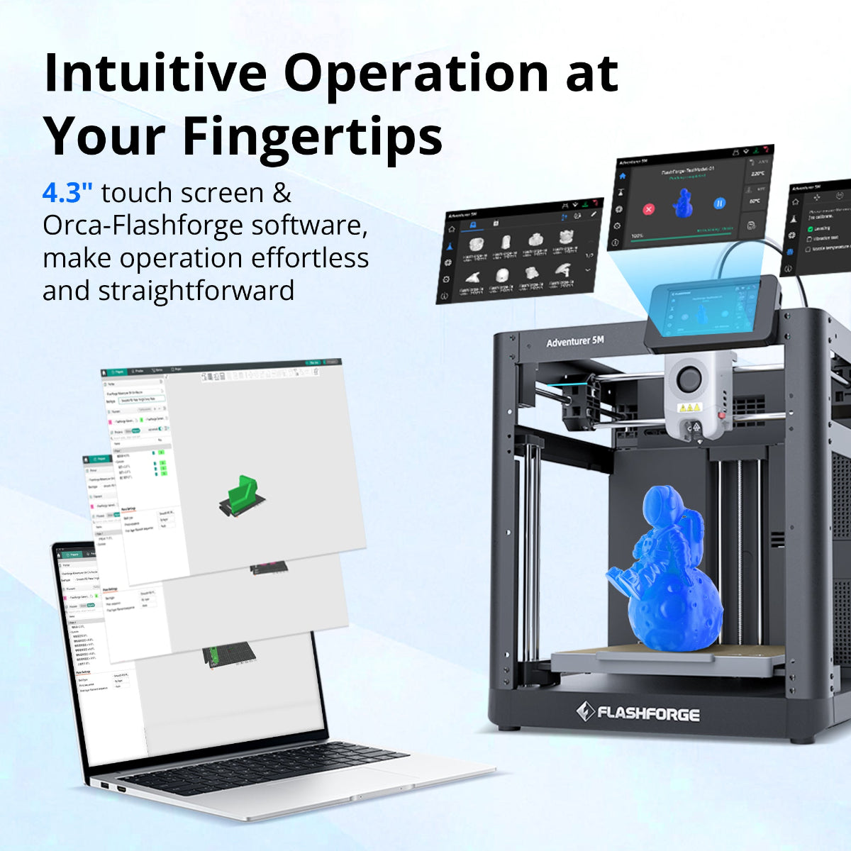 Flashforge Adventurer 5M 3D Printer, 600mm/s High Speed, Beginner-friendly